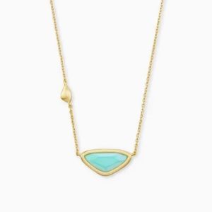 Kendra Scott Margot Gold Pendant Necklace in Matte Iridescent Mint